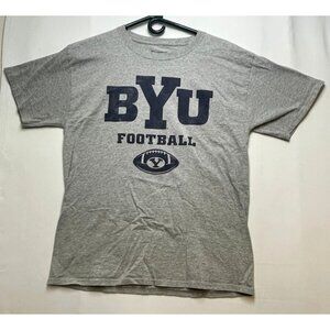 Champion BYU Cougars Football shirt mens medium short sleeve Brigham Young gray